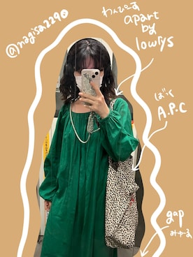 「A.P.C.」｜「アイテム（ワンピース/ドレス）」を使った、Nagisaさん（レディース・159cm）の秋コーディネート