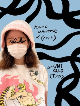 「NANO universe（ナノユニバース）のアイテム（帽子）」を使った、Nagisaさん（レディース・159cm）の夏コーディネート