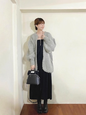 「CLANE（クラネ）のアイテム（カーディガン/ボレロ）」を使った、Royka*さん（レディース・170cm）の秋コーディネート