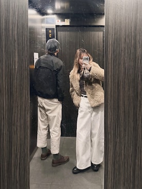 「アイテム（ムートンコート）」を使った、物さん（レディース・165cm）の秋コーディネート