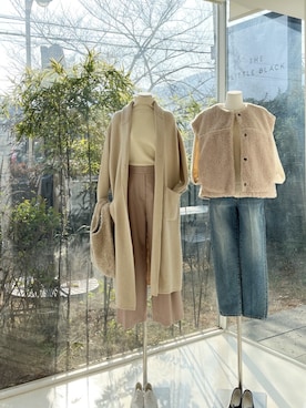「ロングカーディガン」｜「アイテム（その他アウター）」を使った、LITTLEBLACKさん（レディース・162cm）の冬コーディネート