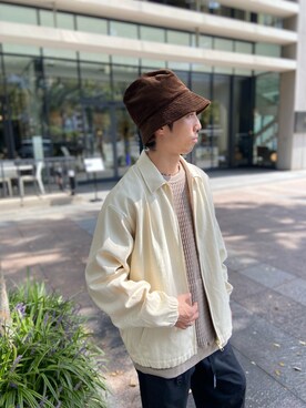 「MANASTASH（マナスタッシュ）のアイテム（ブルゾン）」を使った、SAKAZAKIさん（メンズ・167cm）の秋コーディネート