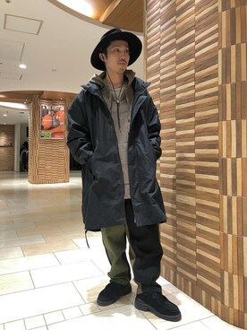 「MANASTASH（マナスタッシュ）のアイテム（ダウンジャケット/コート）」を使った、SAKAZAKIさん（メンズ・167cm）の冬コーディネート