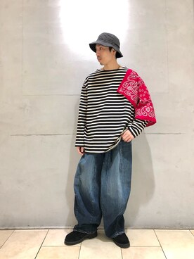 「PG（ピージー）のアイテム（その他シューズ）」を使った、SAKAZAKIさん（メンズ・167cm）の冬コーディネート