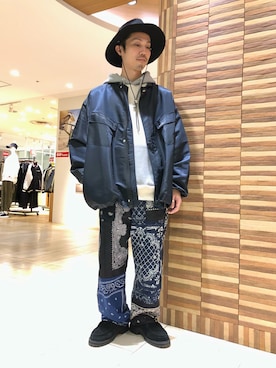 「MANASTASH（マナスタッシュ）のアイテム（ブルゾン）」を使った、SAKAZAKIさん（メンズ・167cm）の冬コーディネート
