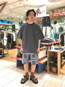 「MANASTASH（マナスタッシュ）のアイテム（シューズ）」を使った、SAKAZAKIさん（メンズ・167cm）の夏コーディネート