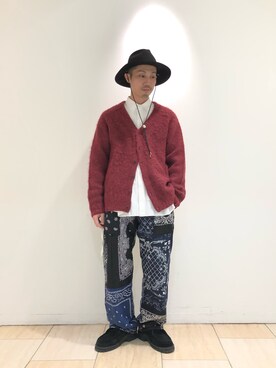 「MANASTASH（マナスタッシュ）のアイテム（ニット/セーター）」を使った、SAKAZAKIさん（メンズ・167cm）の冬コーディネート