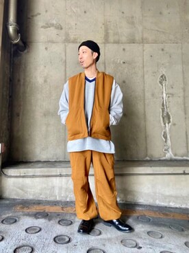 「MANASTASH（マナスタッシュ）のアイテム（帽子）」を使った、SAKAZAKIさん（メンズ・167cm）の冬コーディネート