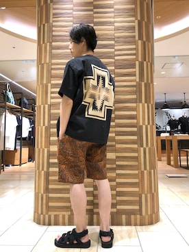 「MANASTASH（マナスタッシュ）のアイテム（シューズ）」を使った、SAKAZAKIさん（メンズ・167cm）の夏コーディネート