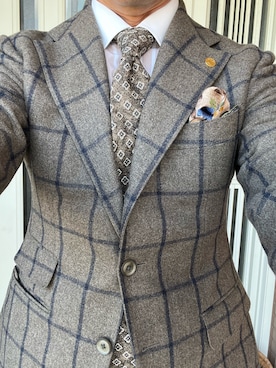 「アイテム（ビジネスシャツ）」を使った、michi-michiさん（メンズ・165cm）の冬コーディネート