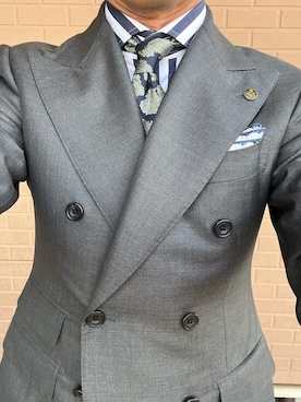 「アイテム（ビジネスシャツ）」を使った、michi-michiさん（メンズ・165cm）の冬コーディネート