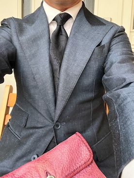 「CAMICIANISTA のアイテム（ビジネスシャツ、ホワイト系）」を使った、michi-michiさん（メンズ・165cm）の夏コーディネート