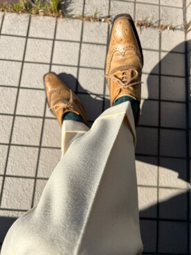「アイテム（スラックス）」を使った、michi-michiさん（メンズ・165cm・60代）の秋コーディネート