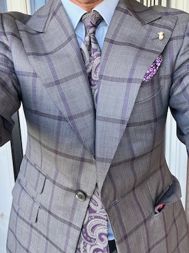 「DRESSTERIOR（ドレステリア）のアイテム（ビジネスシャツ、ブルー系）」を使った、michi-michiさん（メンズ・165cm）の秋コーディネート