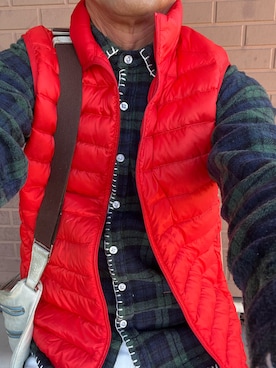 「アイテム（ダウンベスト）」を使った、michi-michiさん（メンズ・165cm）の秋コーディネート