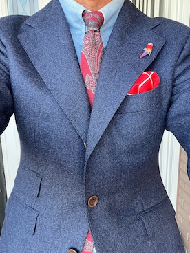 「アイテム（ビジネスシャツ）」を使った、michi-michiさん（メンズ・165cm）の秋コーディネート