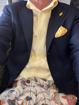 「CAMICIANISTAのアイテム（シャツ/ブラウス）」を使った、michi-michiさん（メンズ・165cm・60代）の夏コーディネート