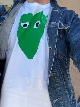 「COMME des GARCONS（コムデギャルソン）のアイテム（Tシャツ/カットソー、ホワイト系）」を使った、michi-michiさん（メンズ・165cm）の春コーディネート