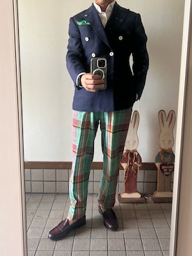 「ITAL STYLE のアイテム（シャツ/ブラウス、ホワイト系）」を使った、michi-michiさん（メンズ・165cm）の夏コーディネート