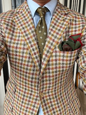 「DRESSTERIOR（ドレステリア）のアイテム（ビジネスシャツ、ブルー系）」を使った、michi-michiさん（メンズ・165cm）の春コーディネート