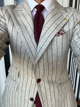 「アイテム（ビジネスシャツ）」を使った、michi-michiさん（メンズ・165cm）の冬コーディネート