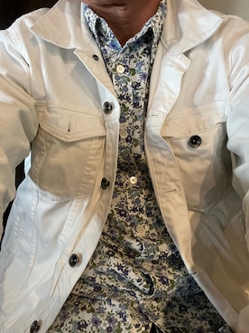 「SHIPS（シップス）のアイテム（シャツ/ブラウス、ブルー系）」を使った、michi-michiさん（メンズ・165cm）の春コーディネート