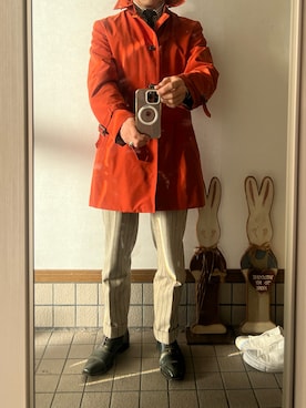 「UNIQLO（ユニクロ）のアイテム（トレンチコート、オレンジ系）」を使った、michi-michiさん（メンズ・165cm）の春コーディネート