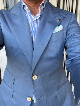 「アイテム（ビジネスシャツ）」を使った、michi-michiさん（メンズ・165cm・60代）の夏コーディネート