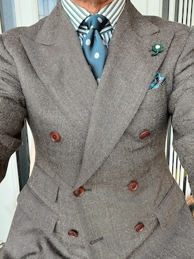 「アイテム（ネクタイ）」を使った、michi-michiさん（メンズ・165cm）の秋コーディネート