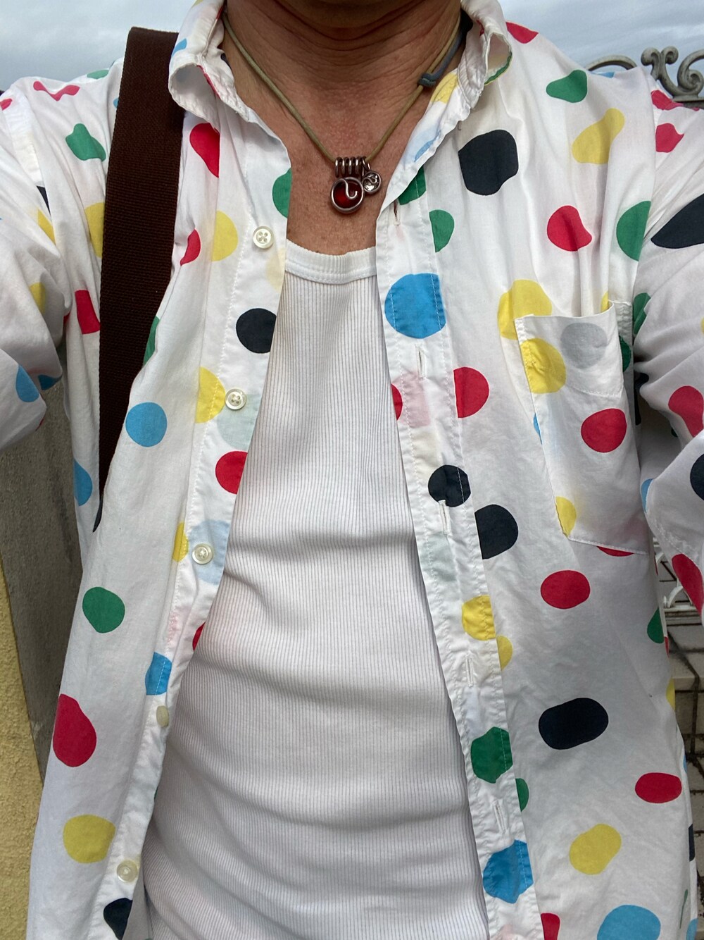 「UNIQLOのアイテム（タンクトップ、ホワイト系）」を使った、michi-michiさん（メンズ・165cm）の秋コーディネートの1枚目の写真