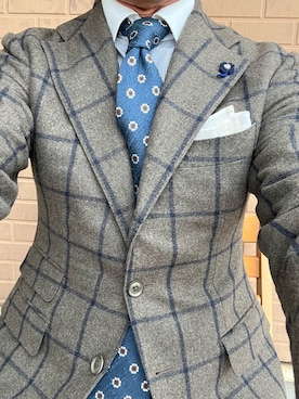 「アイテム（カフリンクス）」を使った、michi-michiさん（メンズ・165cm）の秋コーディネート