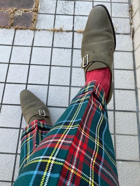 「アイテム（スラックス）」を使った、michi-michiさん（メンズ・165cm・60代）の冬コーディネート