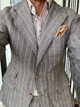 「アイテム（スーツジャケット）」を使った、michi-michiさん（メンズ・165cm・60代）の夏コーディネート