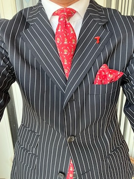 「ITAL STYLE のアイテム（ビジネスシャツ、ホワイト系）」を使った、michi-michiさん（メンズ・165cm）の春コーディネート