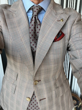 「RALPH LAUREN（ラルフ ローレン）のアイテム（ポケットチーフ、レッド系）」を使った、michi-michiさん（メンズ・165cm）の春コーディネート