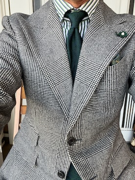 「アイテム（ビジネスシャツ）」を使った、michi-michiさん（メンズ・165cm）の冬コーディネート