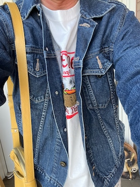 「INHERIT（インヘリット）のアイテム（Tシャツ/カットソー、ホワイト系）」を使った、michi-michiさん（メンズ・165cm）の春コーディネート