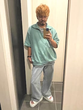 「MAISON SPECIAL（メゾンスペシャル）のアイテム（サンダル）」を使った、🌈hisanistaさん（メンズ・170cm）の夏コーディネート