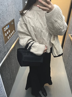 「GRL（グレイル）のマーメイドフレアスカート（スカート）」を使った、☺︎さん（レディース・157cm）の冬コーディネート