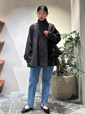 「アイテム（トレンチコート）」を使った、kaho haezukaさん（レディース・160cm・30代）の冬コーディネート