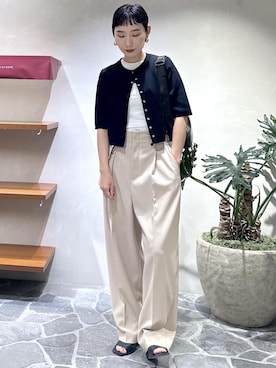 「FEMME」｜「アイテム（スラックス）」を使った、kaho haezukaさん（レディース・160cm）の夏コーディネート