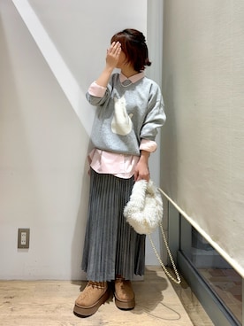 「ネコ」｜「アイテム（アクセサリー）」を使った、ふじあゆ٩( ᐖ )۶さん（レディース・149cm）の秋コーディネート