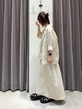 「アイテム（ノーカラージャケット）」を使った、ふじあゆ٩( ᐖ )۶さん（レディース・149cm）の夏コーディネート