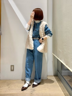 「Gジャン」｜「アイテム（ノーカラージャケット）」を使った、ふじあゆ٩( ᐖ )۶さん（レディース・149cm）の秋コーディネート