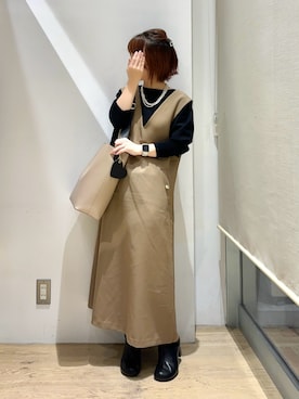 「Te chichi TERRASSE（テチチテラス）のアイテム（ワンピース/ドレス）」を使った、ふじあゆ٩( ᐖ )۶さん（レディース・149cm）の秋コーディネート