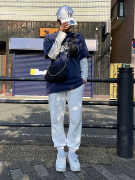 いとうさんの「NIKE ナイキ エア フォース 1 セージ LOW / NIKE AIR FORCE 1 SAGE LOW (AF1) ar5339-100【SP】」を使ったコーディネート