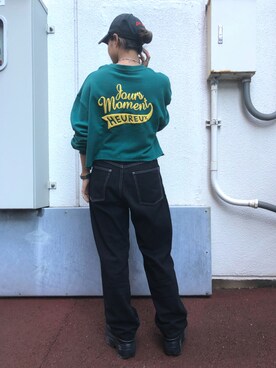 「X-girl（エックスガール）のWIDE TAPERED PANTS（その他パンツ）」を使った、いとうさん（レディース・160cm）の秋コーディネート