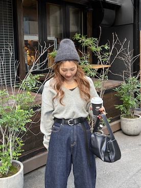 「アイテム（ファッション雑貨）」を使った、長谷千沙さん（レディース・159cm・30代）の秋コーディネート