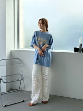 「Ungrid（アングリッド）のアイテム」を使った、長谷千沙さん（レディース・159cm）の夏コーディネート