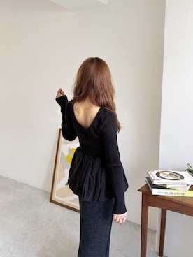 「Ungrid（アングリッド）のバルーンデザインバックオープンニット（ニット/セーター）」を使った、長谷千沙さん（レディース・159cm・30代）の秋コーディネート